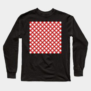 red and white retro checker pattern Long Sleeve T-Shirt